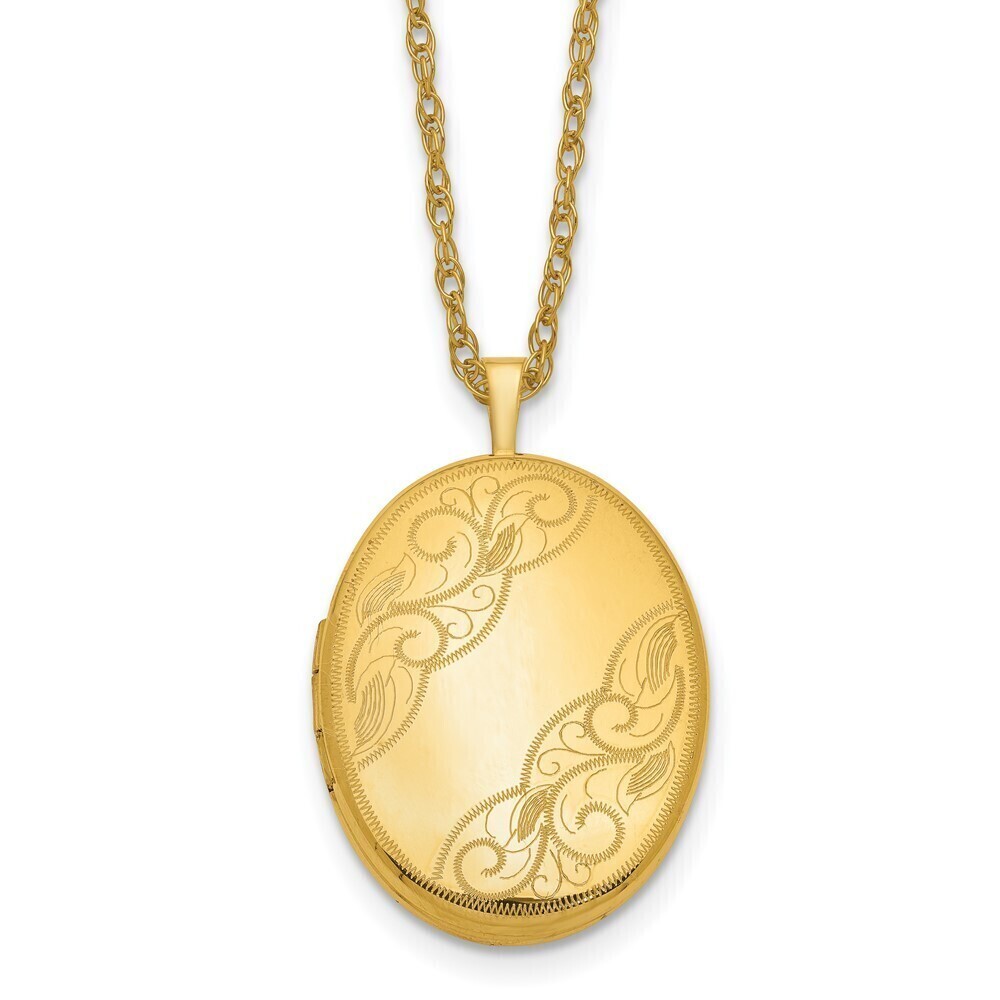 1/20 14K Gold Filled 26mm Swirled Oval Locket Necklace